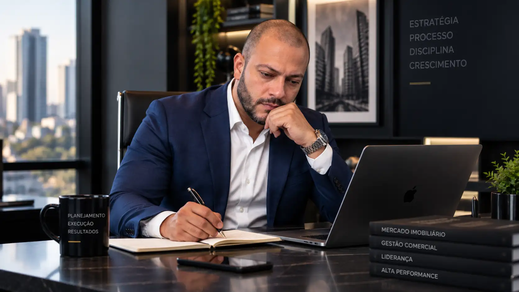 Matheus Nichele planejando uma estratégia comercial