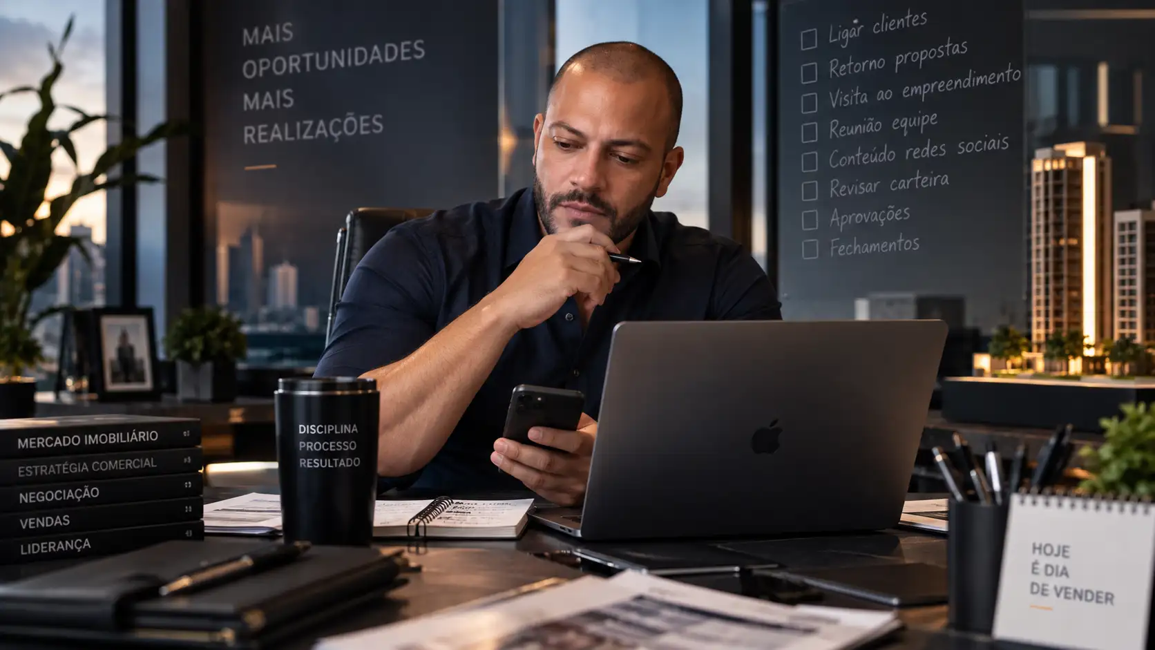 Matheus Nichele analisando sua rotina comercial